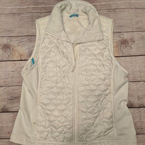 LLBean White/Off-White Quilted Vest Ladies L